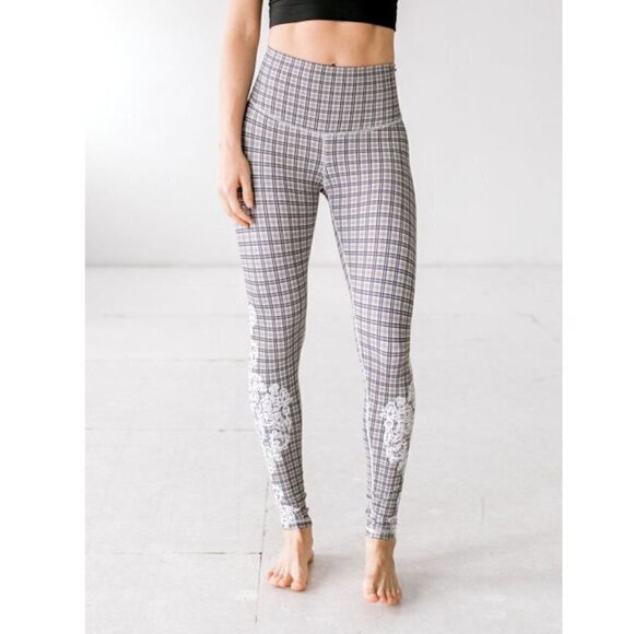 DYI Pants - DYI PRINTED SIGNATURE TIGHT LACE PLAID LEGGINGS L